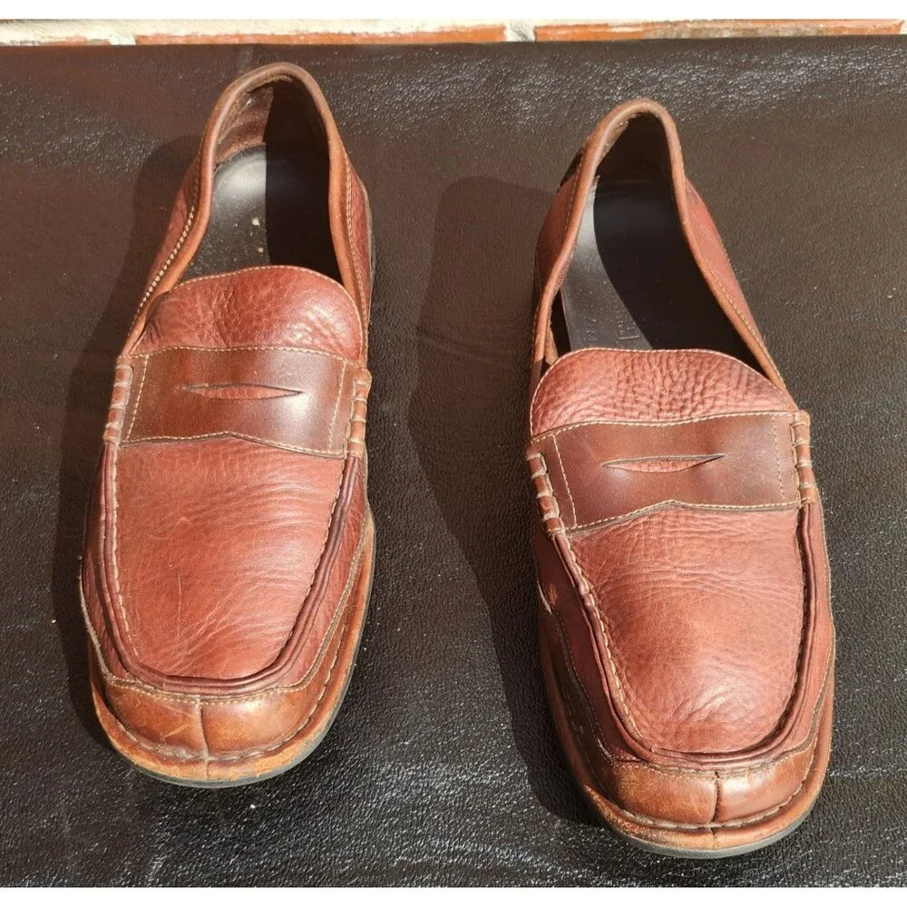 Brown Timberland Mens Leather Loafers Size 11.5M‎